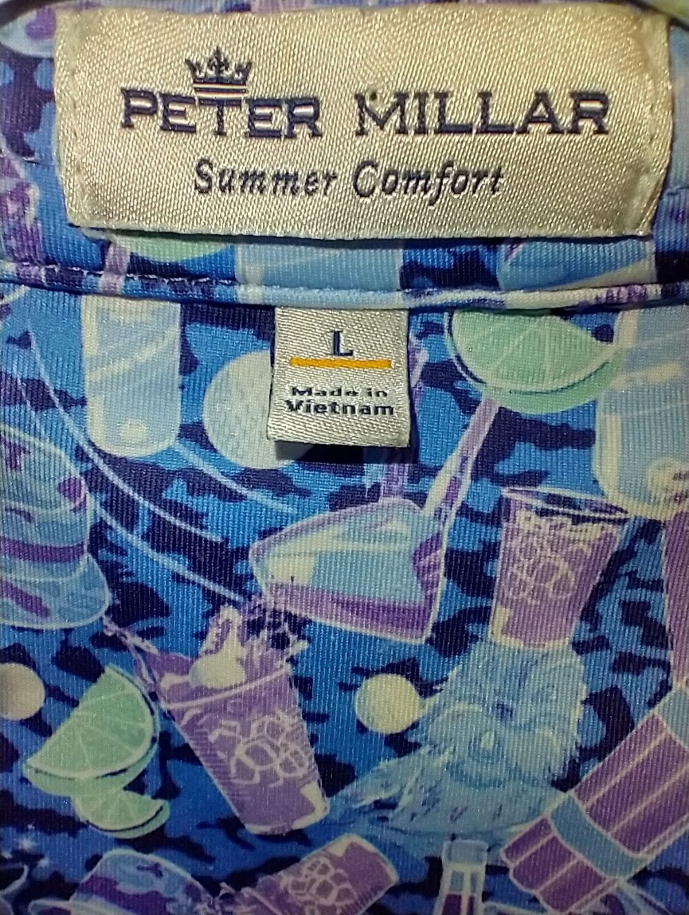 Peter Millar Summer Comfort Caddyshack Golf Polo Shirt Men's sz Large. - Picture 5 of 6